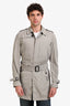 Burberry Grey Lightweight Short Trench Jacket Size 50 Mens