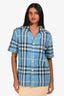 Burberry Blue Check Button Down Shirt Size S Mens