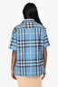 Burberry Blue Check Button Down Shirt Size S Mens