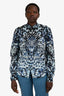 MCQ by Alexander McQueen Blue Cotton Butterfly Button Down Shirt Size 46