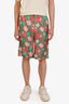 Gucci GG Monogram Apple Printed Silk Bermuda Shorts Size 44 Mens