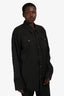 Our Legacy Black Pinstripe Button-Up Collared Shirt Size 50 Mens