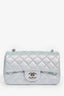 Pre-Loved Chanel™ 2024 Blue Iridescent Lambskin Mini Rectangle Flap Bag