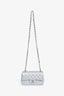 Pre-Loved Chanel™ 2024 Blue Iridescent Lambskin Mini Rectangle Flap Bag