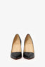 Christian Louboutin Black Leather Pointed Toe Heels Size 35