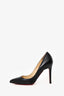 Christian Louboutin Black Leather Pointed Toe Heels Size 35