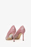 Jimmy Choo Pink and Silver Glittery Pointed Heels Size 39