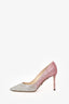 Jimmy Choo Pink and Silver Glittery Pointed Heels Size 39