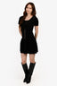 Maje Black Knit Peplum Dress Size 1