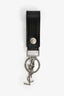 Saint Laurent Black/Silver Tone Leather Logo Key Chain