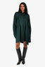Haider Ackermann Green Silk Buttoned Shirt Dress Size 36