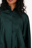 Haider Ackermann Green Silk Buttoned Shirt Dress Size 36
