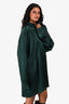 Haider Ackermann Green Silk Buttoned Shirt Dress Size 36