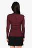 Nanushka Burgundy Ribbed Top Size XS