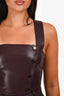 Nanushka Burgundy Vegan Leather Belted Mini Dress Size XS