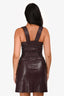 Nanushka Burgundy Vegan Leather Belted Mini Dress Size XS