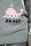 Prada 2018 Grey/Pink Whale Sweater Size 44