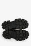 Prada Black Brushed Leather Studded Platform Loafers Size 35