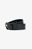 Gucci Black/Silver Leather GG Belt Size 100