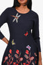 Dolce & Gabbana Navy/Red Floral Embroidered Dress Size XL