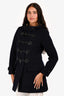 Burberry Brit Navy Wool Toggle Hooded Duffle Coat Size 4