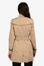 Burberry Tan/Gold Buttoned Double Breasted Belted Trench Coat Size 4