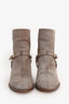Christian Dior Grey Ombre Suede CD Buckled Heeled Ankle Boots Size 36.5