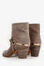 Christian Dior Grey Ombre Suede CD Buckled Heeled Ankle Boots Size 36.5