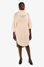 Chloe Cream Alpaca/Wool Chunky Knit Turtleneck Open Side Sweater Dress Size M