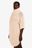 Chloe Cream Alpaca/Wool Chunky Knit Turtleneck Open Side Sweater Dress Size M
