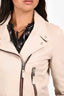 Isabel Marant Etoile White Leather Biker Jacket Size 36