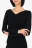 Vince Black Ribbed V-Neck Long Sleeve Dress Size S