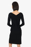 Vince Black Ribbed V-Neck Long Sleeve Dress Size S