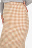Max Mara Brown/White Wool Houndstooth Midi Skirt Size 2