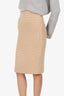 Max Mara Brown/White Wool Houndstooth Midi Skirt Size 2