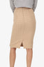Max Mara Brown/White Wool Houndstooth Midi Skirt Size 2