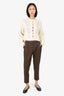Max Mara Brown Wool Straight Leg Trousers Size 2