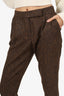 Max Mara Brown Wool Straight Leg Trousers Size 2
