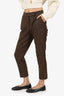 Max Mara Brown Wool Straight Leg Trousers Size 2