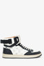 Louis Vuitton Black/White Calfskin Monogram Rivoli High Top Sneakers Size 9 Mens