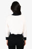 Pre-Loved Chanel™ White/Black Tweed Baseball Style Cropped Jacket Size 36