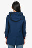 Gucci Navy/Black Leather Buckle Detail Duffel Coat Size 40