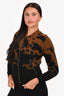 Burberry Brit Brown/Black Wool Patterned Zip-Up Cardigan Size XS