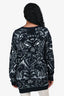 Chloe Navy/White Floral Patterned Sweater Size XS
