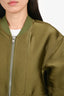 3.1 Phillip Lim Green/White Double Layered Baseball Zip Up Jacket Size 0