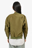 3.1 Phillip Lim Green/White Double Layered Baseball Zip Up Jacket Size 0
