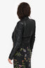Givenchy Black Leather Asymmetrical Cinched Waist Jacket Size 36