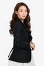 Valentino Black Wool/Silk Asymmetrical Lapel Blazer Est. Size XS