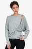 Ports 1961 Pure Grey Drape Detail Sweater Size S