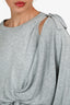 Ports 1961 Pure Grey Drape Detail Sweater Size S